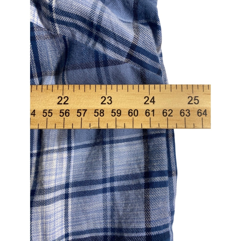 Croft & Barrow Blue Plaid Button Down Shirt Womens Plus 1X Long Sleeve Pocket - Picture 6 of 8